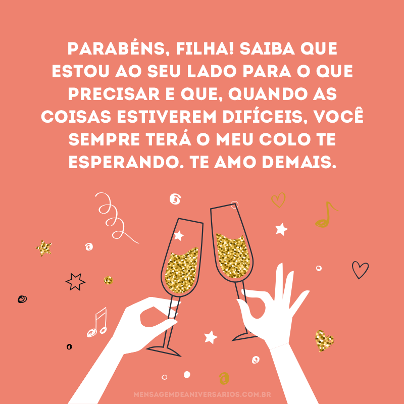 mensagem de aniversário para filha única