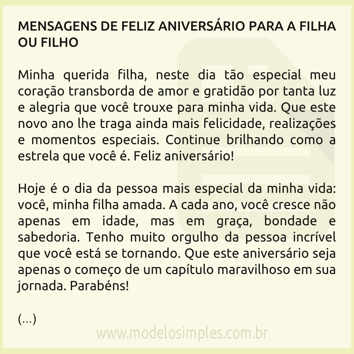 mensagem de aniversário para filho de 10 anos