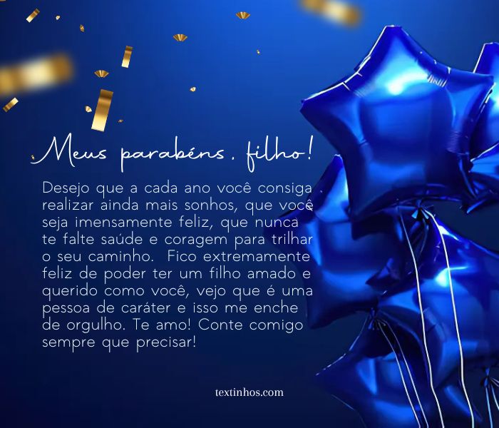 mensagem de aniversário para filho pequeno