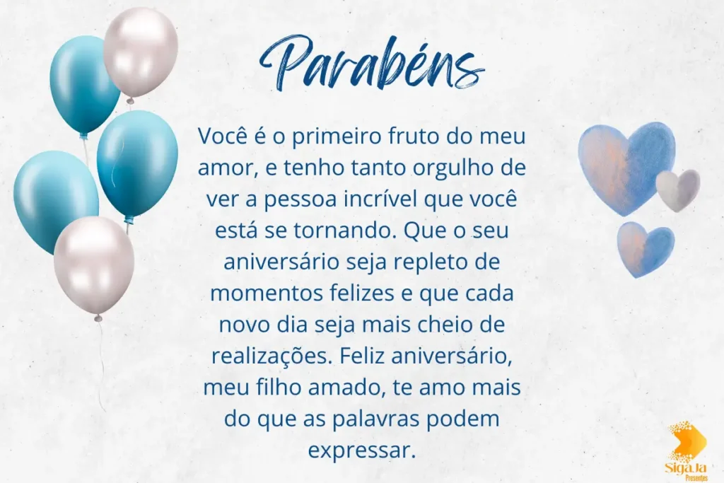 parabéns para filho primogênito