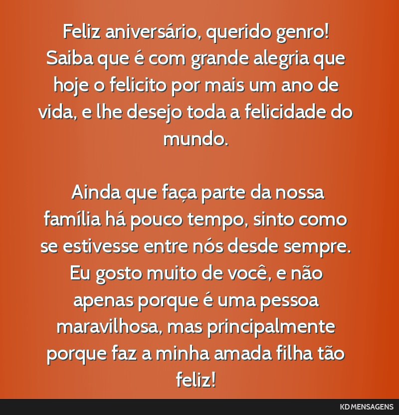 desejar feliz aniversário genro