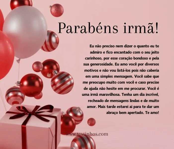 quanto custa enviar mensagem de aniversário para irmã internacional