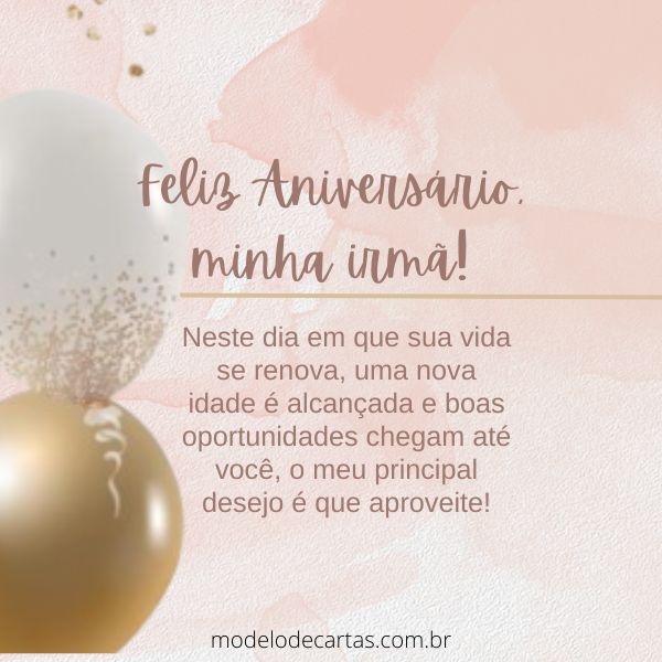 mensagem de aniversário para irmã mais velha vs mais nova