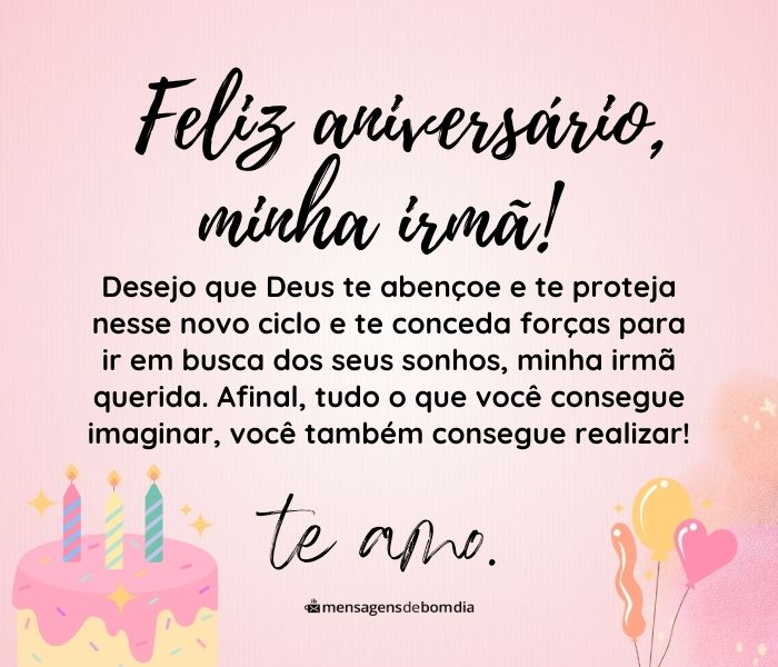 mensagem de aniversário para irmã que mora em outra cidade
