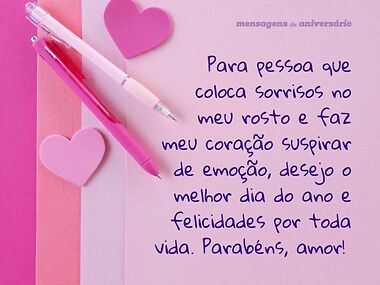 mensagem de aniversário para namorada