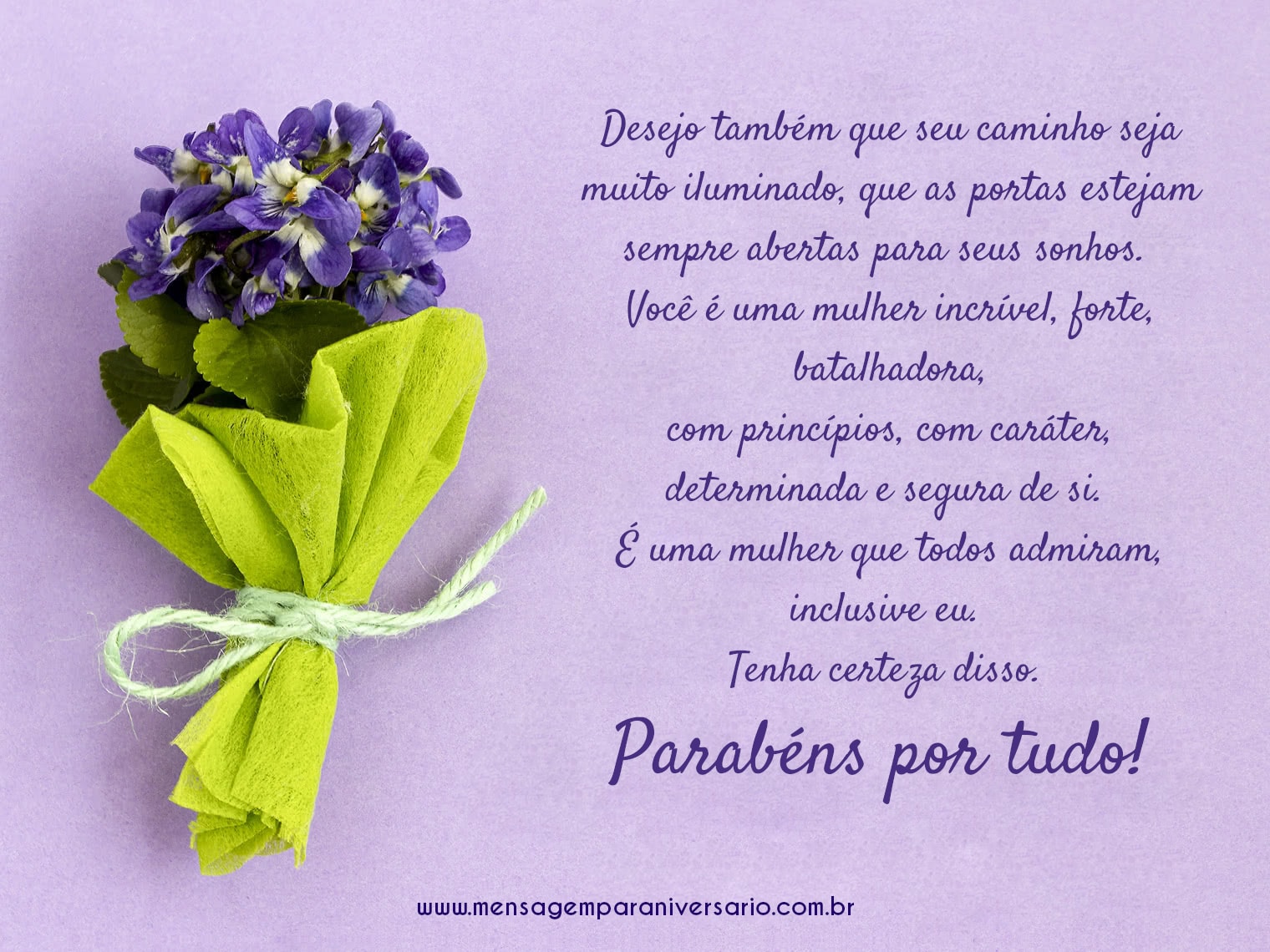 mensagem de aniversário para mulher especial