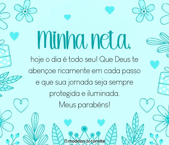 mensagem de aniversário para neta adolescente