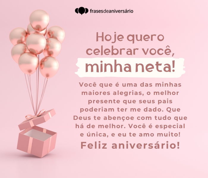 mensagem de aniversário para neta para status