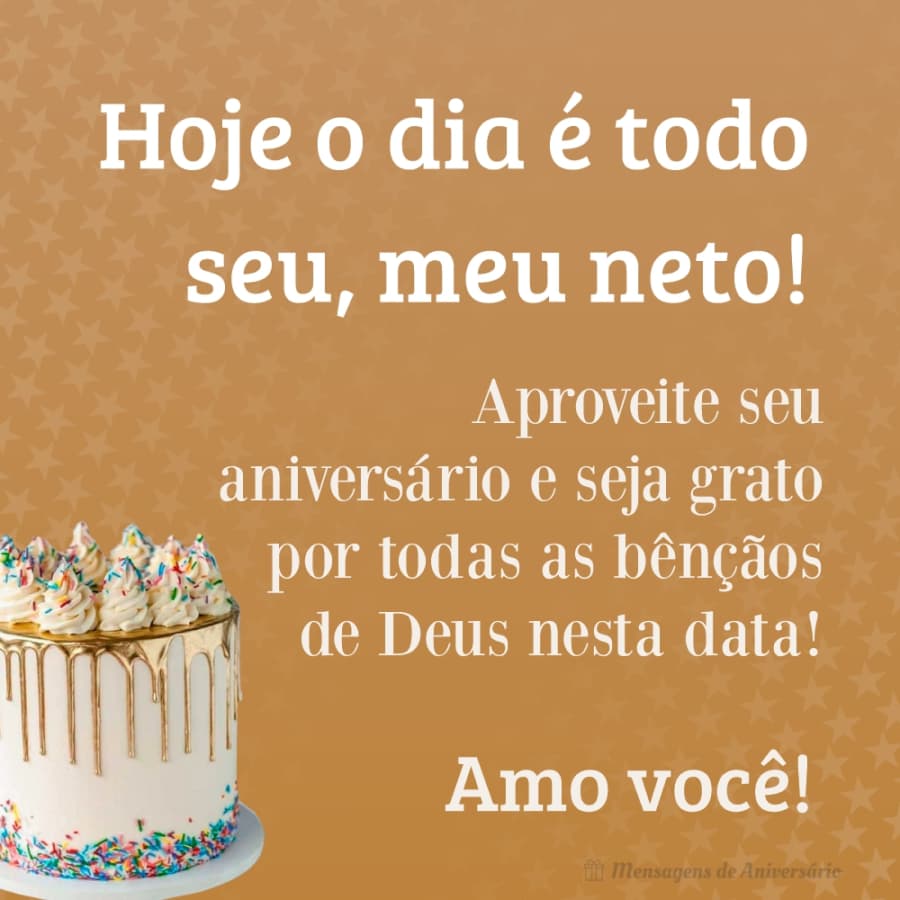 mensagem de aniversário para neto 1 ano
