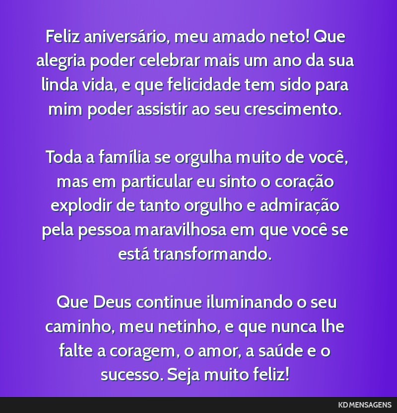 mensagem de aniversário para neto evangélico