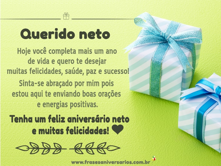mensagem de aniversário para neto de avó
