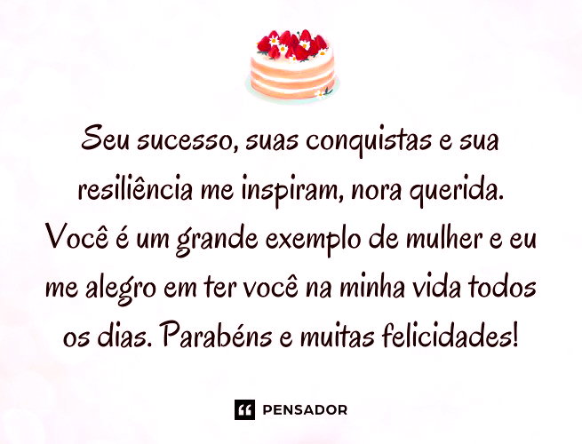 mensagem de aniversário para nora