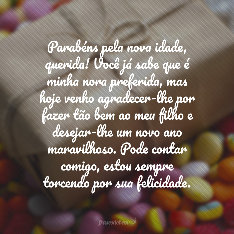 mensagens de aniversário para nora emocionantes