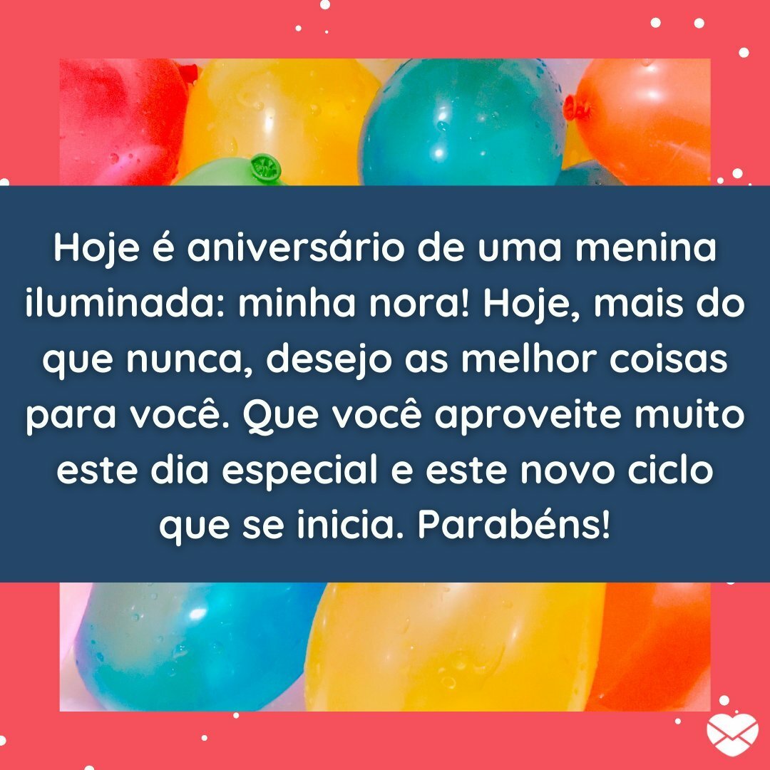 mensagem de aniversário para nora ou amiga