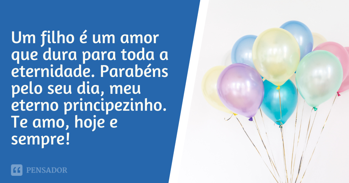 mensagem de aniversário para filho com foto