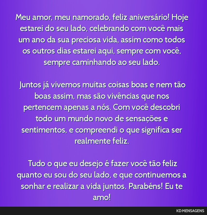 texto de aniversário para namorado engraçado