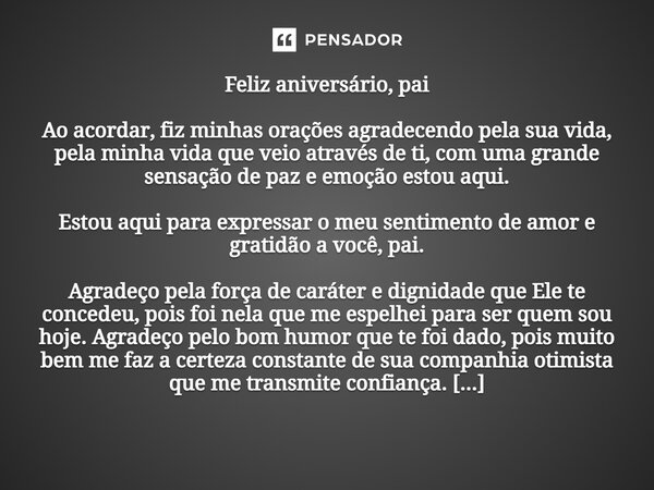 mensagem de aniversário para pai que mora longe