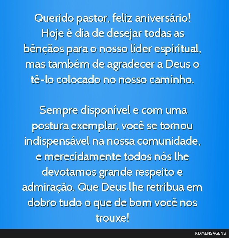 frases de aniversário para pastor
