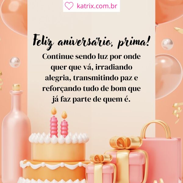 mensagem de aniversário para prima vs amiga