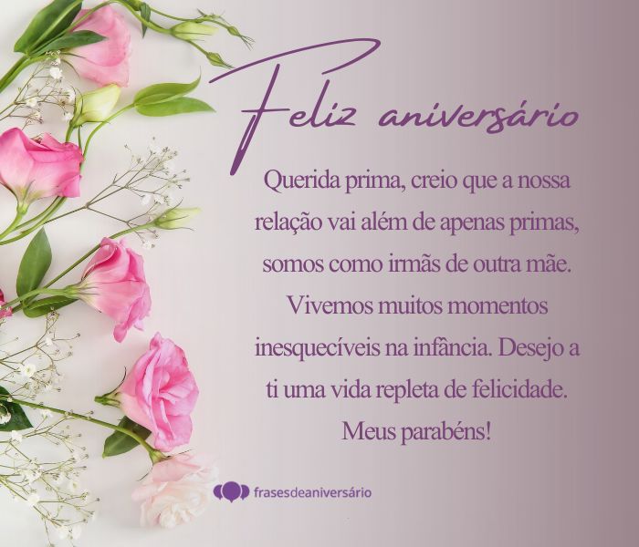 ideias de mensagem para prima no aniversário