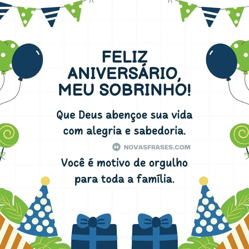 melhores mensagens de aniversário para sobrinho