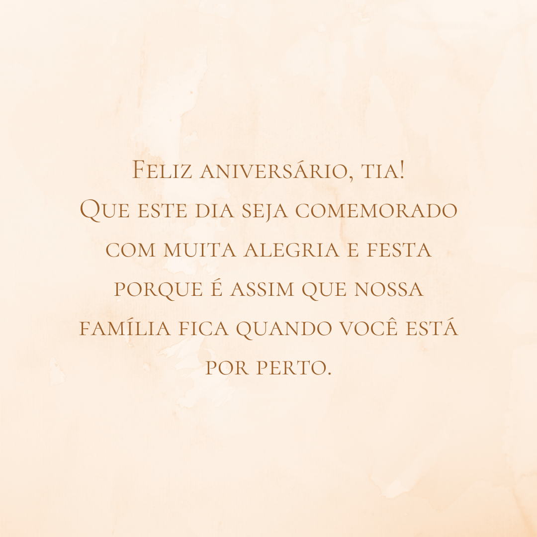 mensagem de aniversário para tia