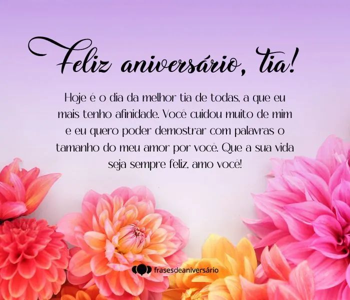 mensagens carinhosas para tia