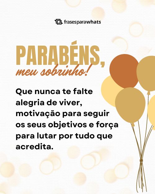 cartão de aniversário para sobrinho