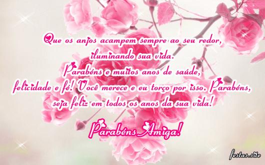 mensagem de aniversário para uma amiga