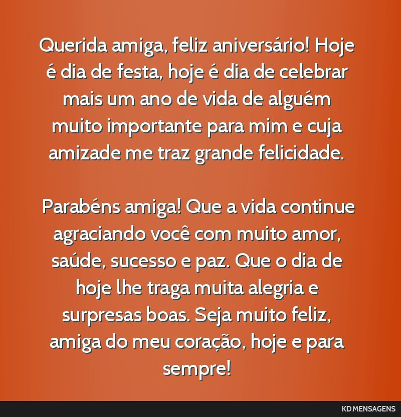 como desejar feliz aniversário para amiga