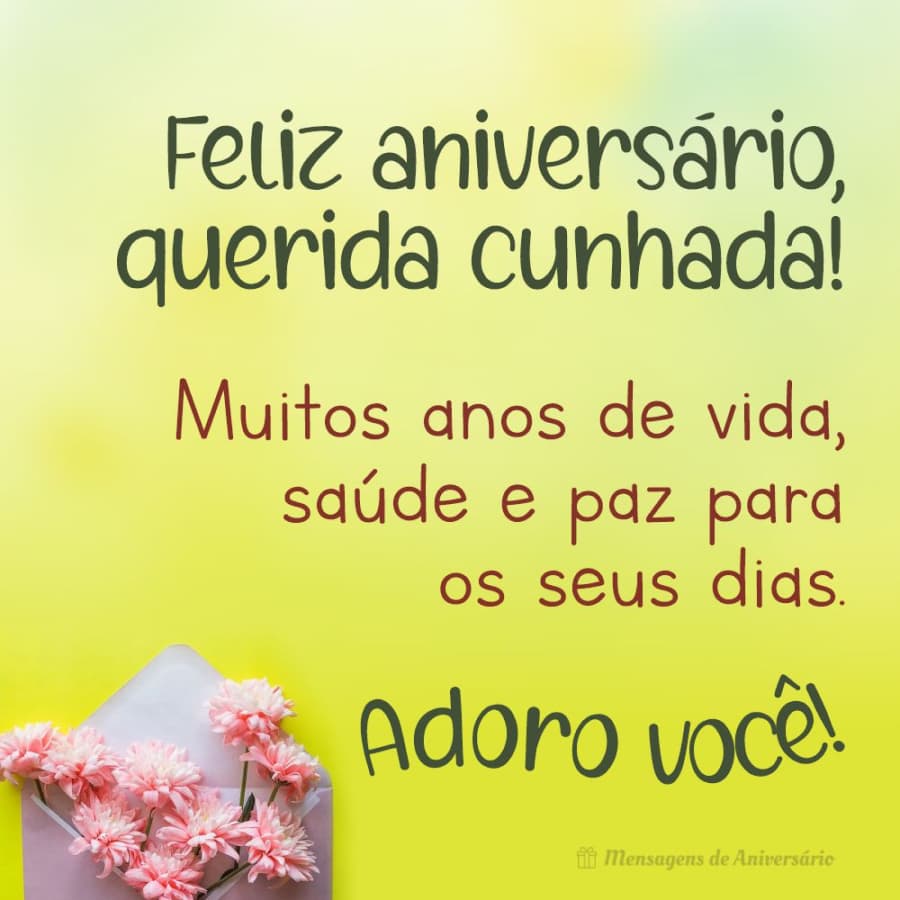 como desejar feliz aniversário para cunhada