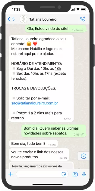 mensagem de fora do horário comercial whatsapp
