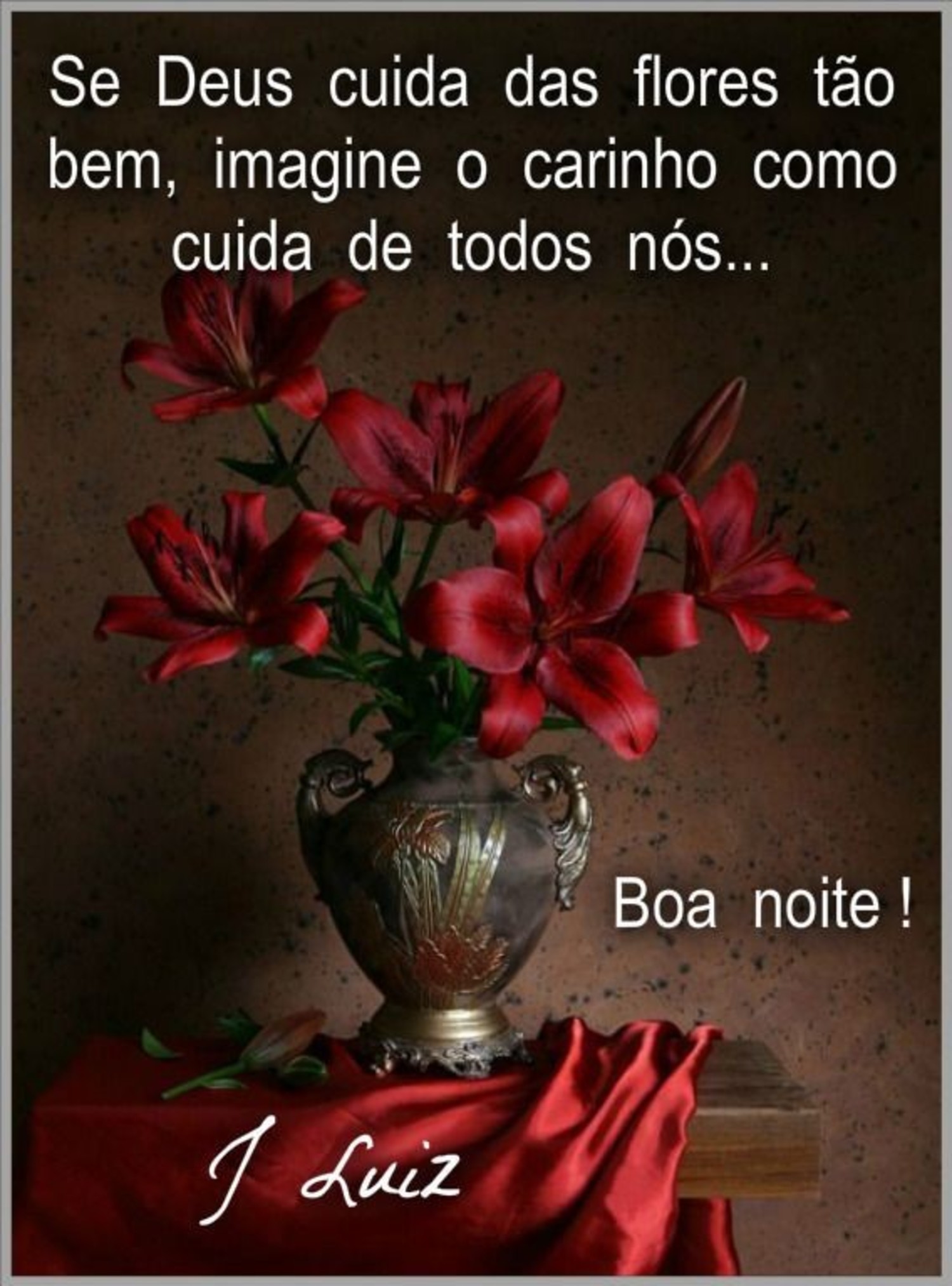 mensagem de boa noite com flores para status