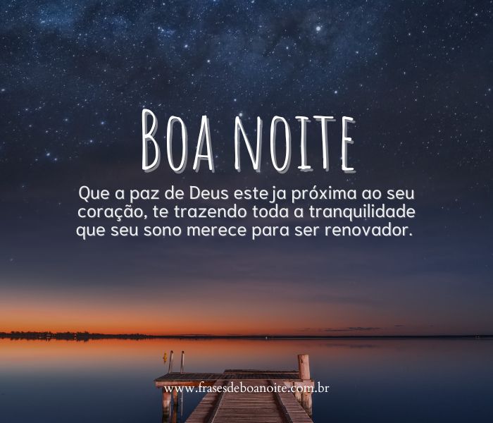 desejo de boa noite com tranquilidade