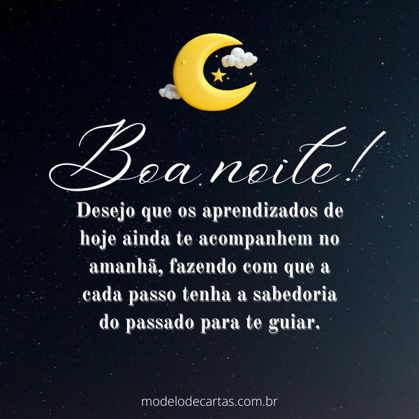 mensagem de boa noite com sabedoria