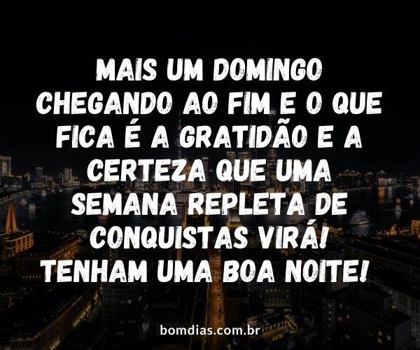 mensagens de boa noite de domingo abençoado