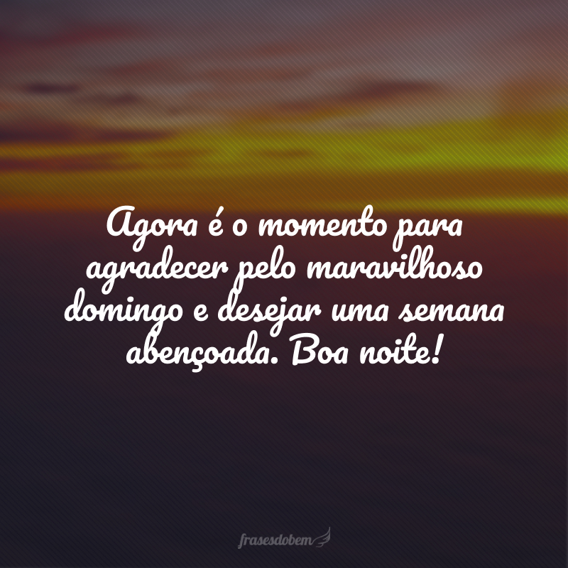 mensagens de boa noite de domingo para whatsapp
