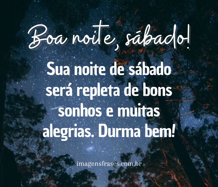 frases de boa noite para sábado à noite