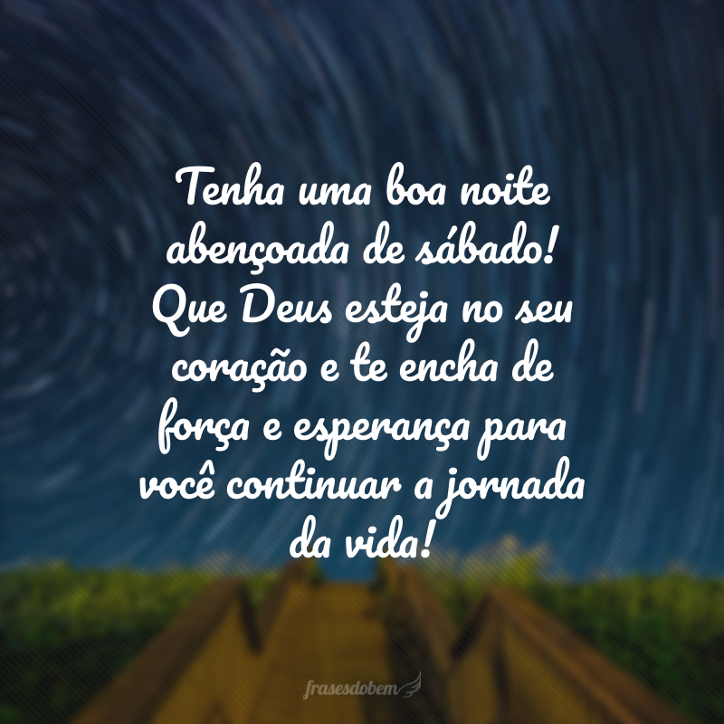 desejar boa noite de sábado