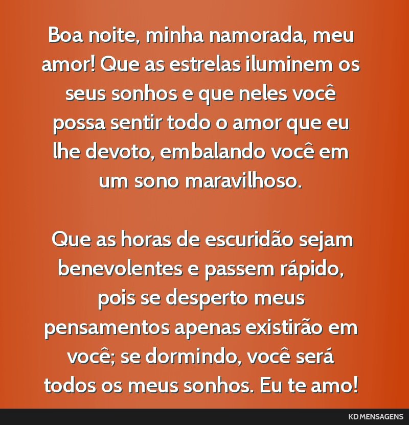 boa noite amor para quem está longe