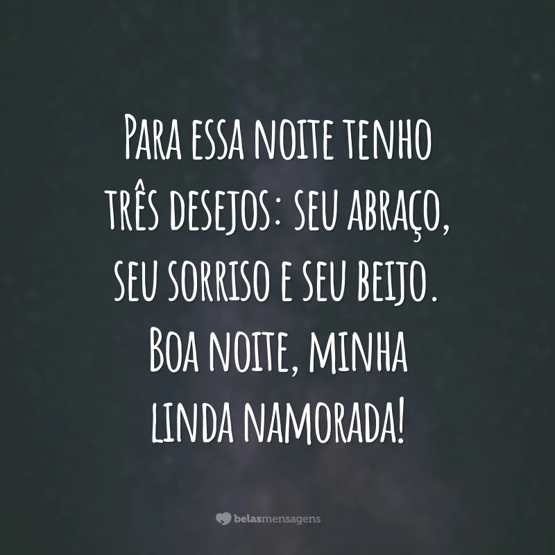 mensagens curtas de boa noite para namorada