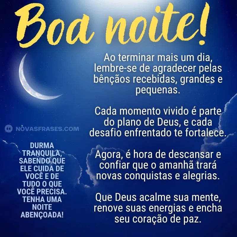 frases curtas de boa noite poderosas