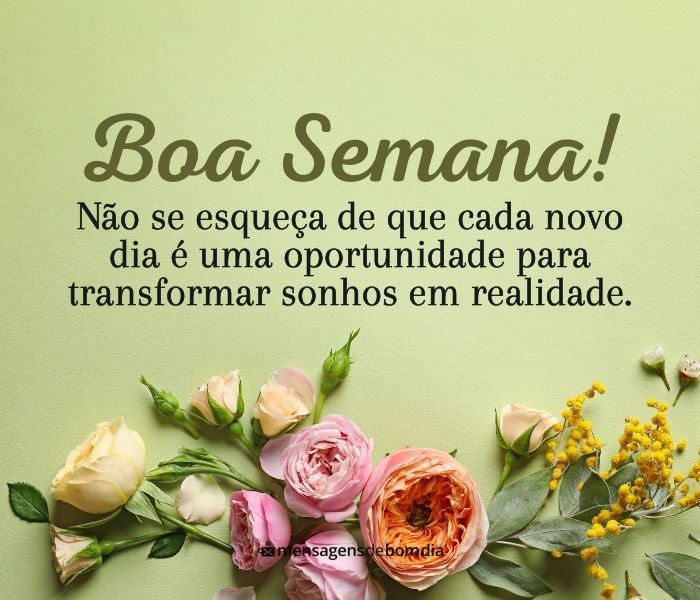 mensagem de bom dia boa semana