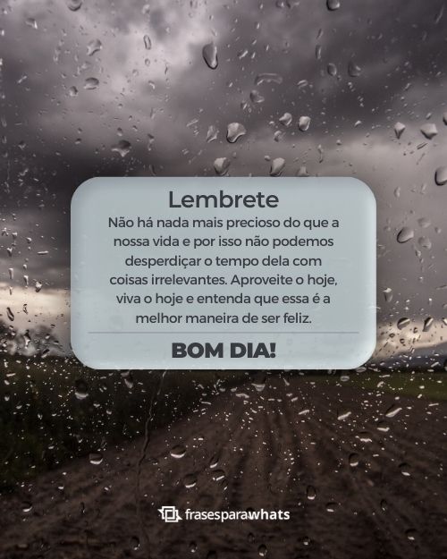 mensagem de bom dia com chuva