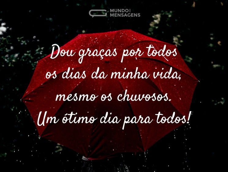 5 ideias de títulos:
1. Bom Dia com Chuva: Mensagens que Aquecem a Alma
2. A Poesia da Chuva: Frases Inspiradoras para Começar o Dia
3. Chuva de Bênçãos: Mensagens Religiosas para Dias Chuvosos
4. Dicas de Ouro: Como Enviar a Mensagem de Bom Dia Chuvoso Perfeita
5. Dias Chuvosos