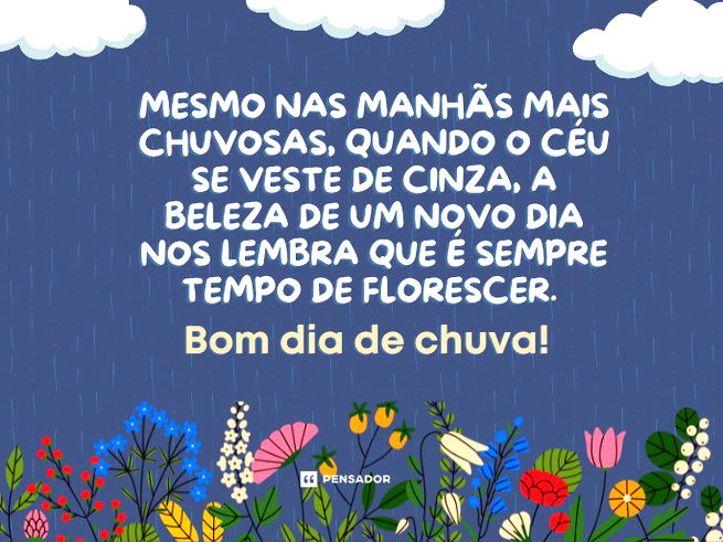 mensagem de bom dia com chuva