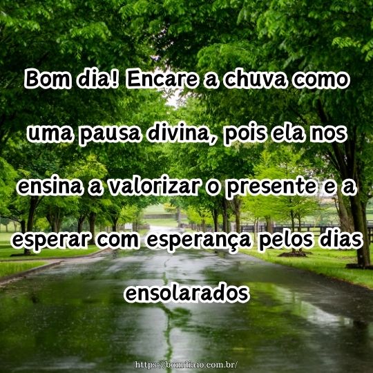 mensagem de bom dia com chuva