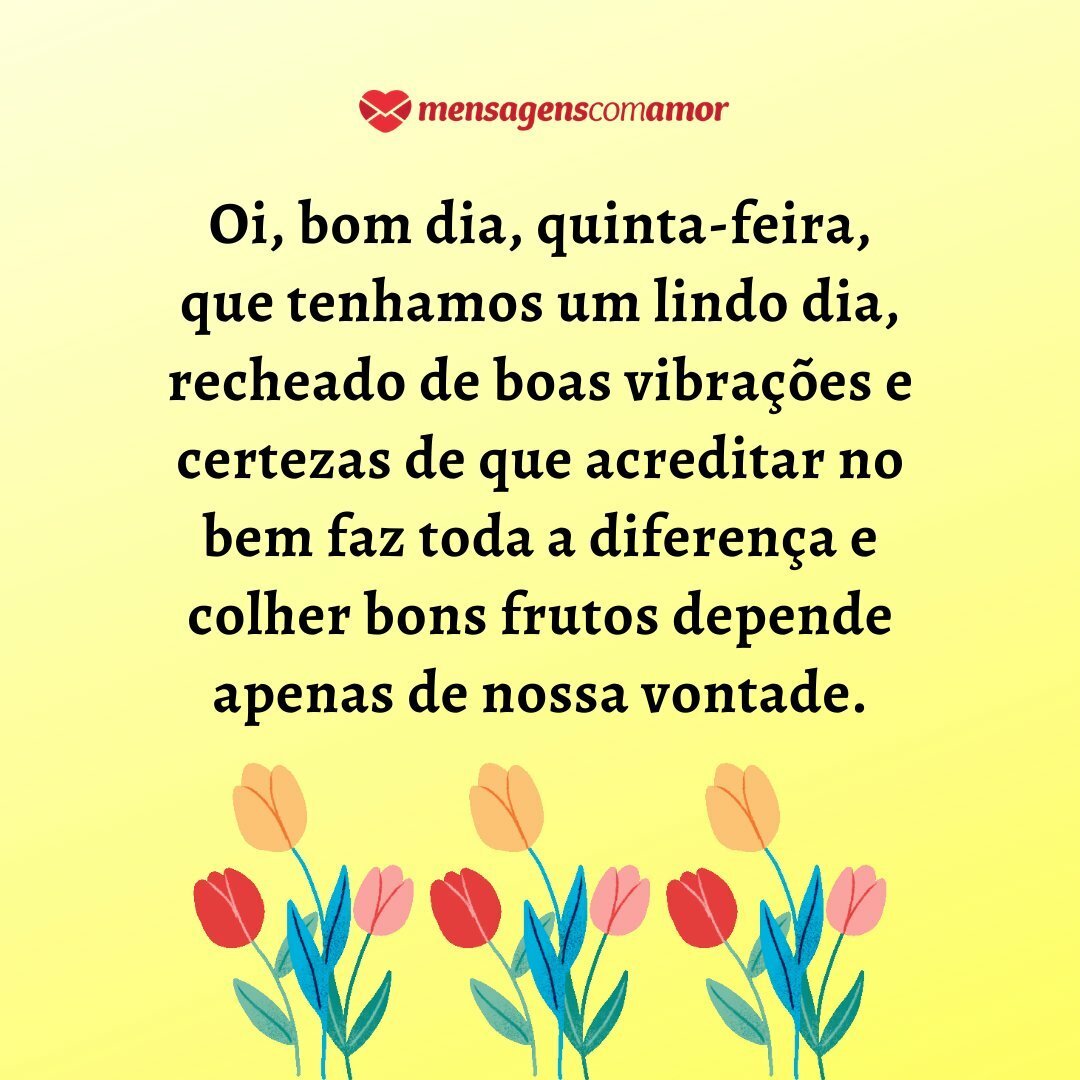 mensagem de bom dia de quinta-feira