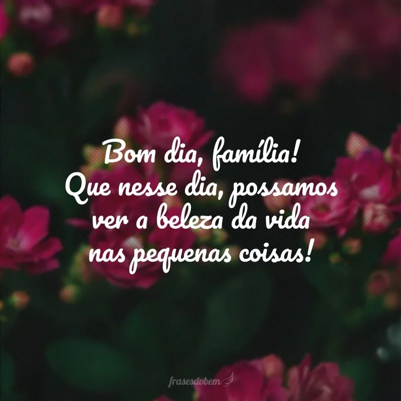 mensagem de bom dia para família