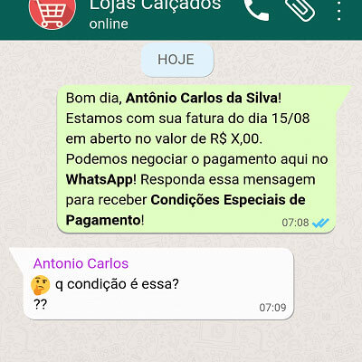 mensagem de cobrança amigável